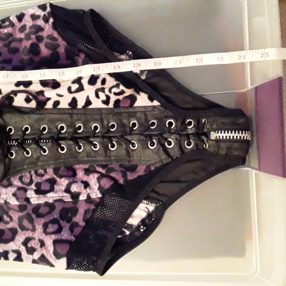 Lip Service Purple Leopard Bodysuit with Black Details - Picture 10 of 11